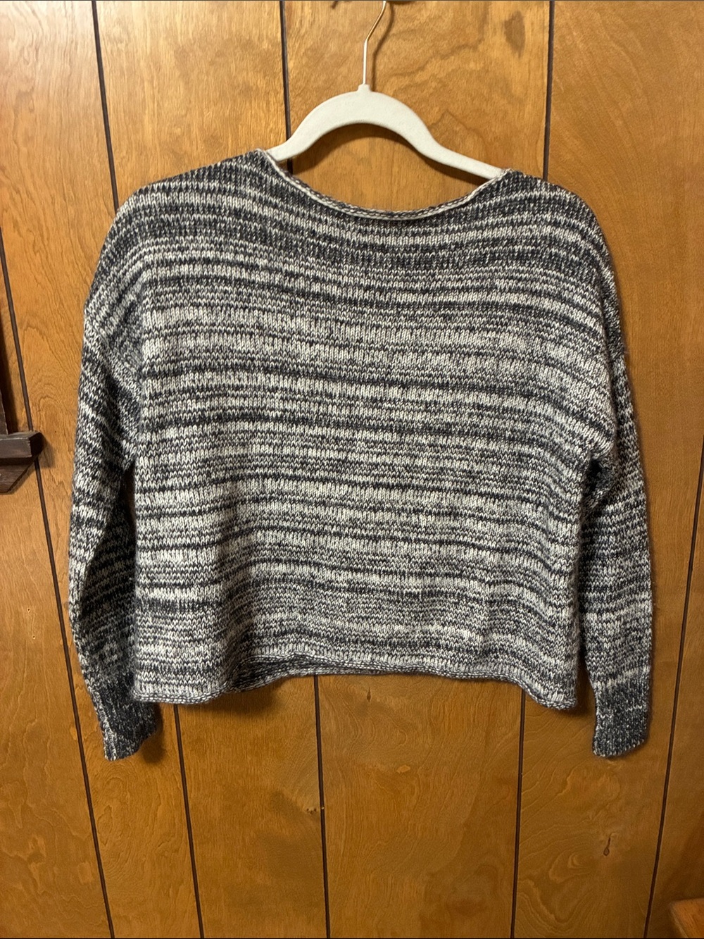 Madewell Black & White Marled Scoopneck Sweater